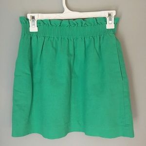 J. Crew Green Linen-Cotton Sidewalk Skirt